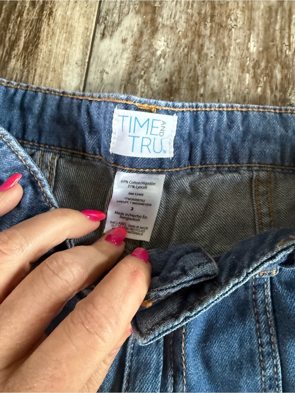 2 for $20 sale: Time and tru relaxed straight / wide leg medium wash jeans - 2 - Picture 3 of 6